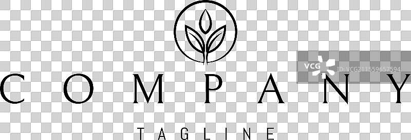 一个带有抽象芽苗图像的标志图片素材