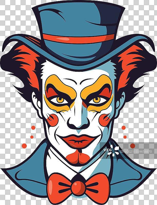 男性小丑面部化妆的小丑图片素材