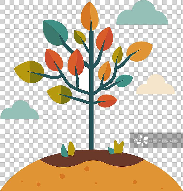 色彩斑斓的秋季风格树木图片素材