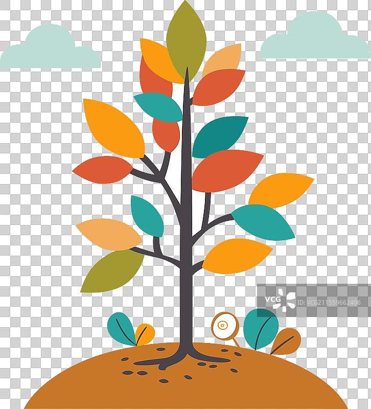 色彩斑斓的秋季风格树木图片素材