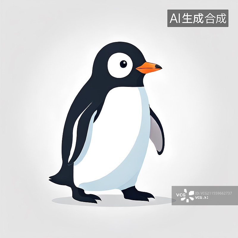 【AI数字艺术】卡通造型的企鹅 站立的企鹅图片素材