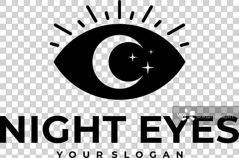 夜眼月星标志图标图片素材