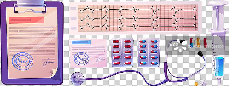 医生设备和工作元素图片素材