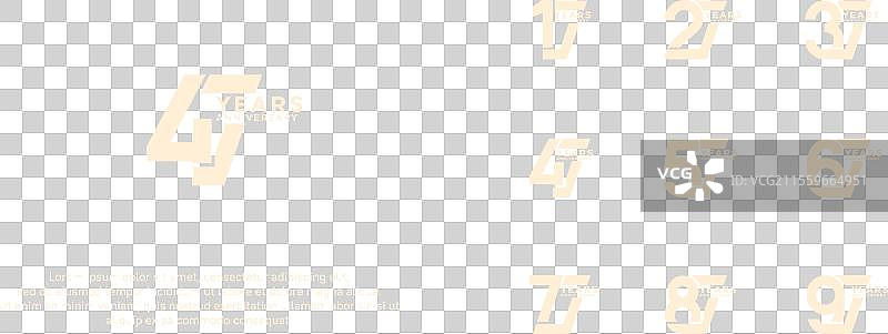 黑色背景上的白色周年纪念标志组合图片素材