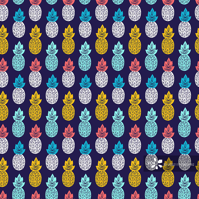 发光的菠萝田荧光轮廓图案图片素材