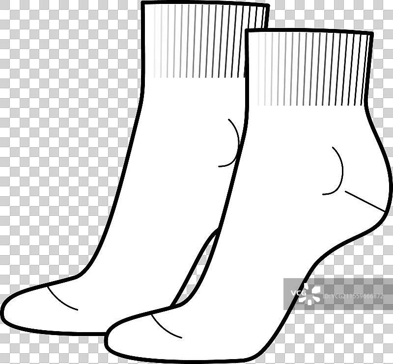 女性 ankle 袜子形状技术图纸图片素材