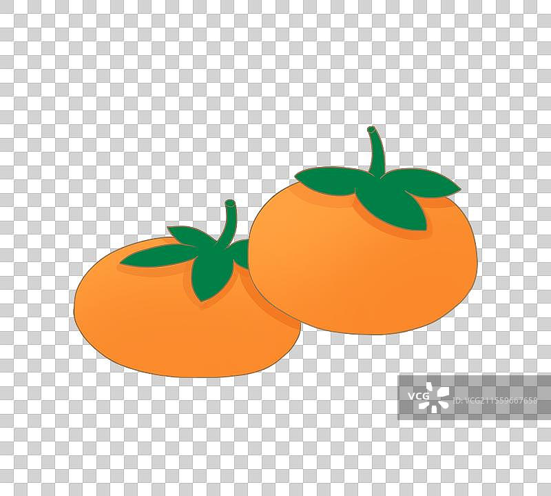 冻柿子插画元素素材图片素材