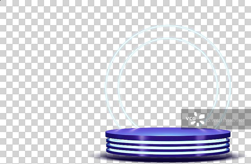 3D蓝色霓虹灯产品展示台平台图片素材