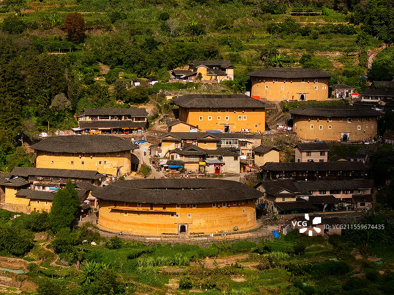 航拍福建南靖土楼图片素材
