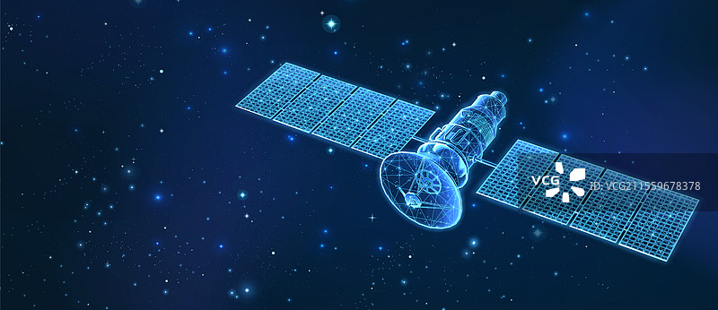 卫星在太空背景下图片素材