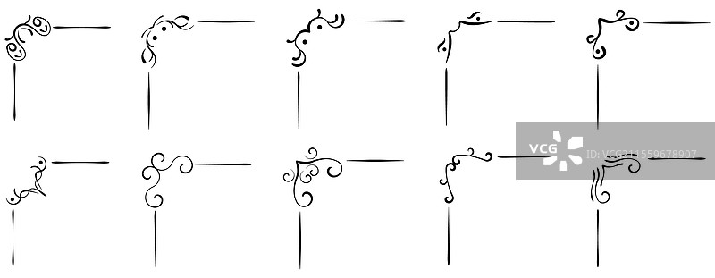 经典装饰角落设计套件图片素材