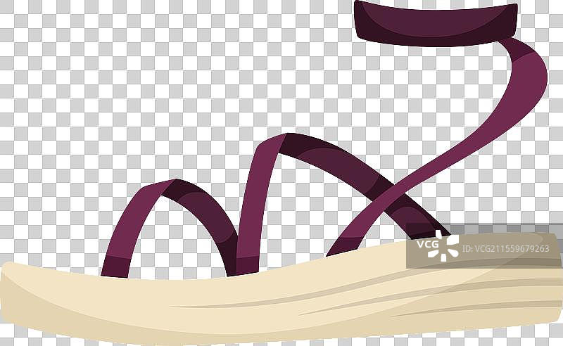 一双时尚凉鞋的平面图图片素材