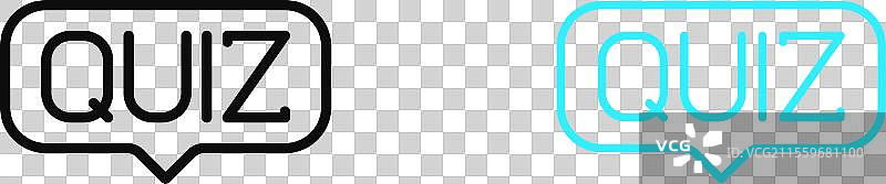 可编辑轮廓的测验图标，带有“测验”文字图片素材