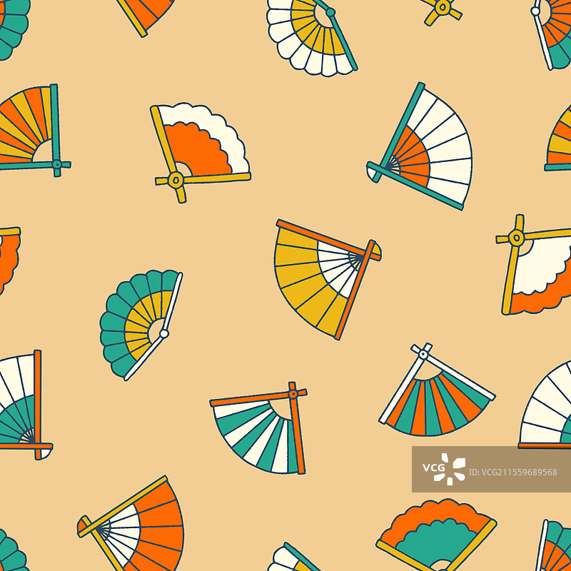 手扇无缝图案背景用于表面设计图片素材