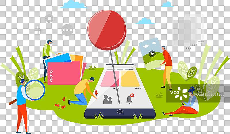 创意社交媒体的照片和视频内容图片素材