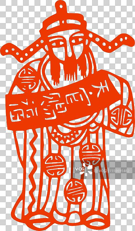 京剧人物剪纸春节喜庆传统图案图片素材