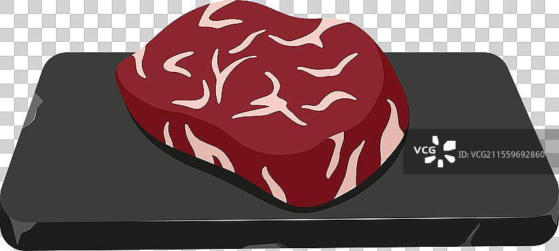 美味的红色肋眼牛排放在石盘上图片素材