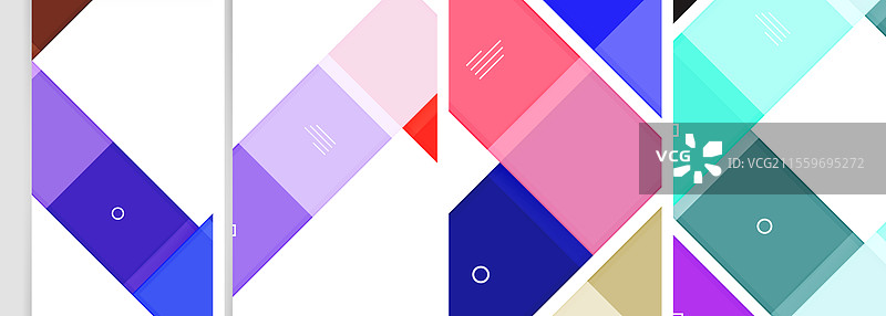 一套多彩的方形海报商业模板图片素材