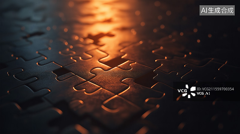 【AI数字艺术】光影下的拼图图片素材