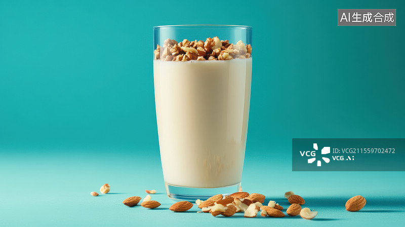 【AI数字艺术】杏仁牛奶饮品图片素材