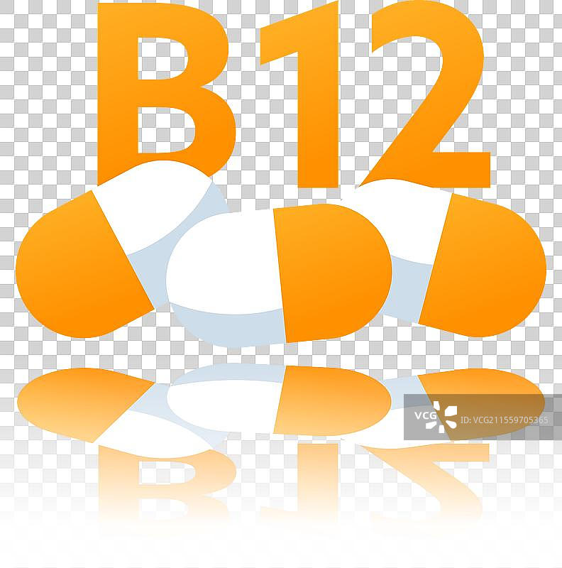 白色背景上的维生素B12图标图片素材