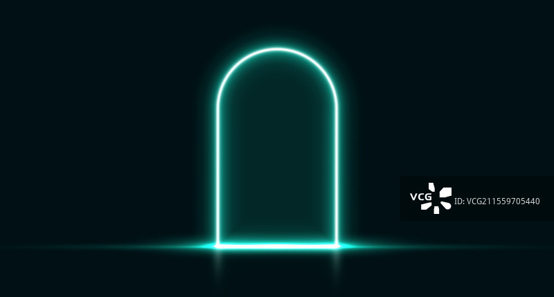 霓虹门青色发光传送门未来主义拱门图片素材