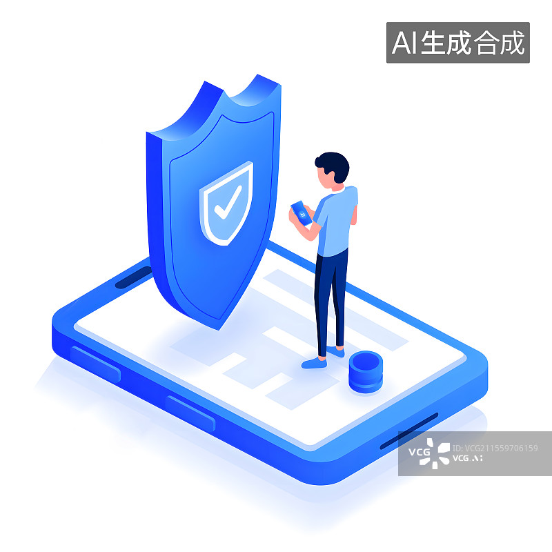 【AI数字艺术】网络信息安全电信诈骗2.5D插画图片素材