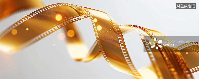 【AI数字艺术】金色胶片科技背景图片素材