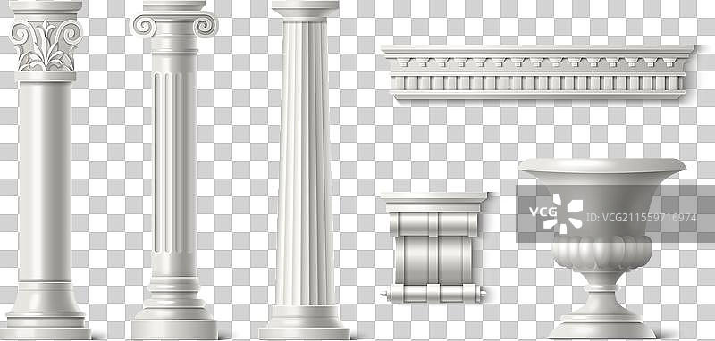 古罗马的石柱和花瓶图片素材