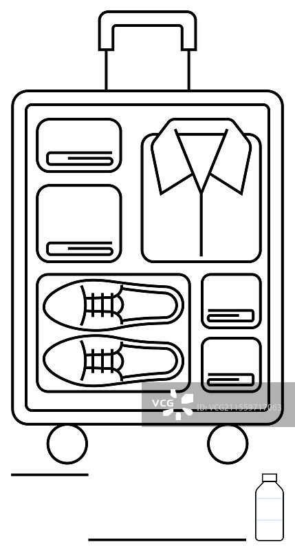 有序的极简主义旅行打包与行李图片素材