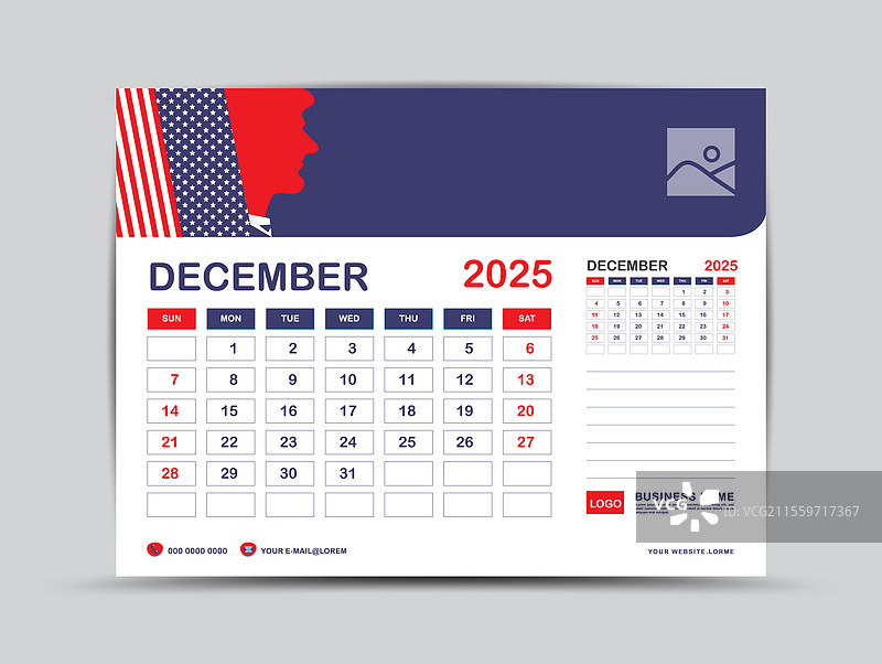 2025年12月日历设计模板图片素材