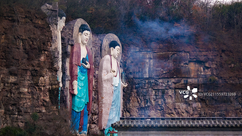 合肥紫蓬山的大佛图片素材