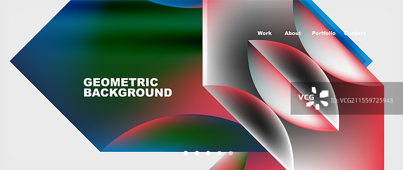 色彩丰富的渐变与抽象几何形状图片素材