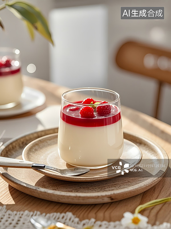【AI数字艺术】水果布丁美食特写图片素材