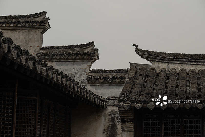 西山岛东村古村的敬修堂图片素材