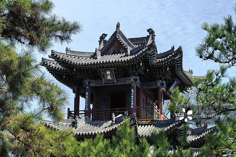 晋祠园的亭图片素材