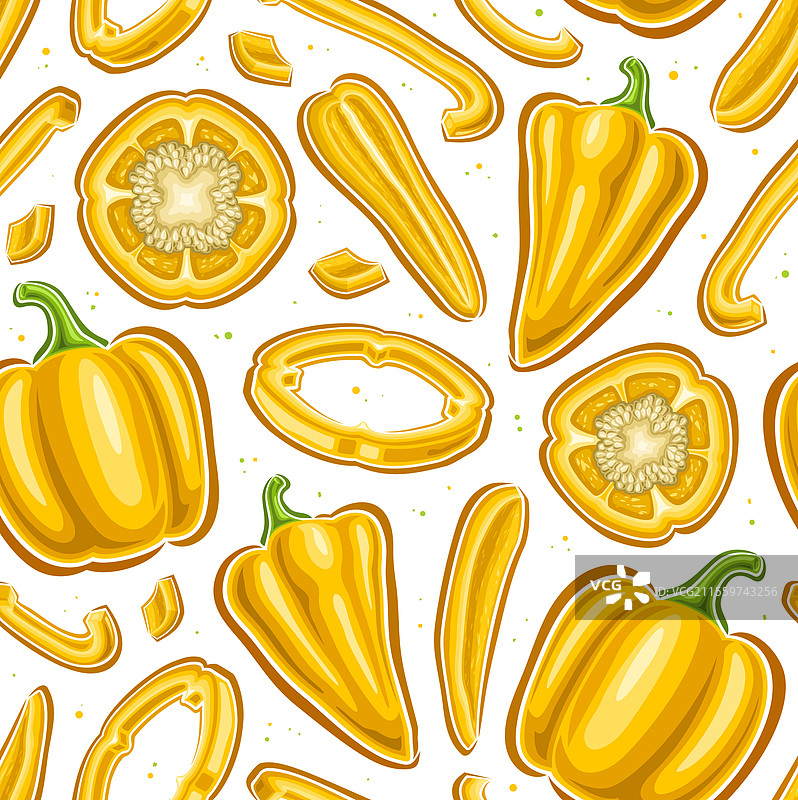 黄色辣椒无缝图案图片素材