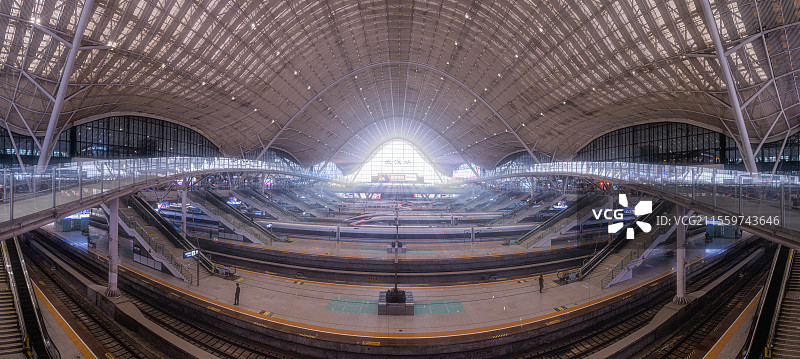 武汉站 高铁站建筑内部全景图片素材
