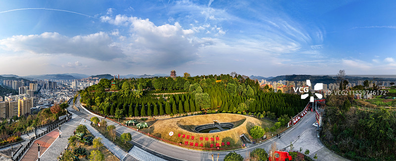 巴中南龛山烈士陵园全景图片素材
