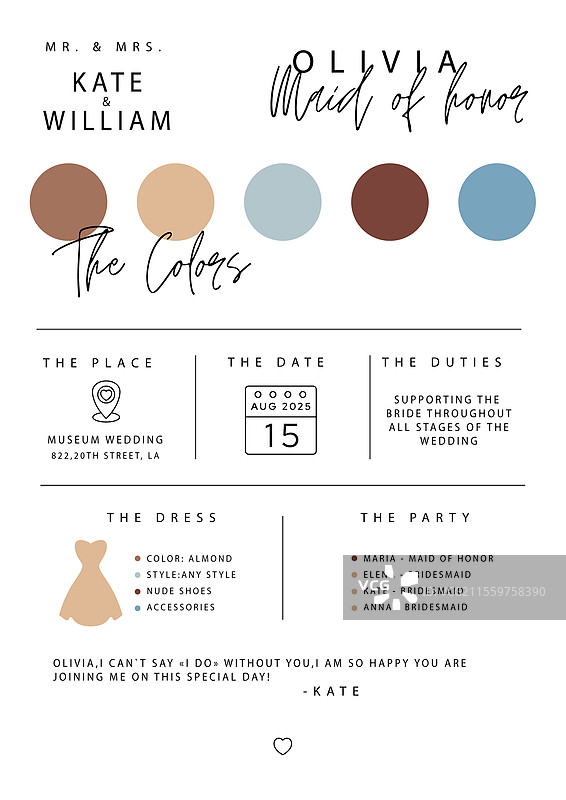 伴娘婚礼邀请模板图片素材