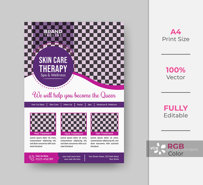 美容与水疗沙龙宣传单模板设计图片素材