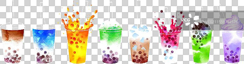 奶茶口味组合图片素材