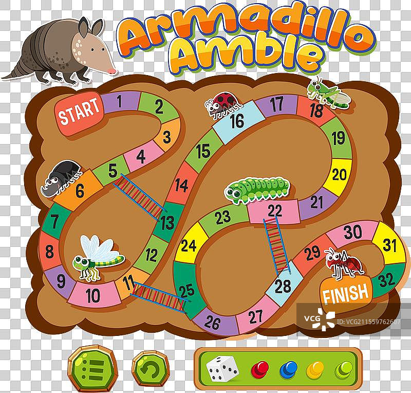 色彩斑斓的动物角色棋盘游戏图片素材