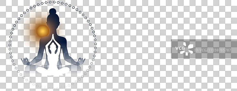 国际瑜伽日女性在体式中的横幅图片素材