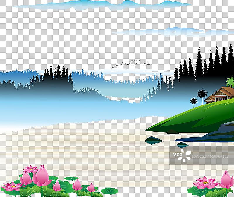 淡水湖景观图片素材