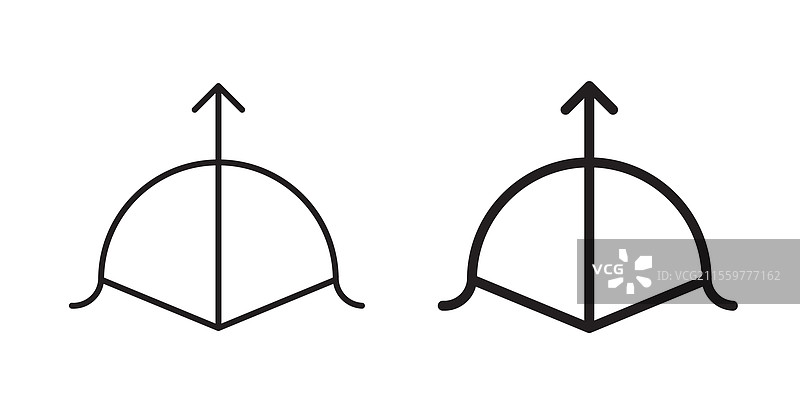 细线风格的弓箭图标集，用于网页设计图片素材