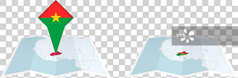 两种版本的布基纳法索折叠地图图片素材