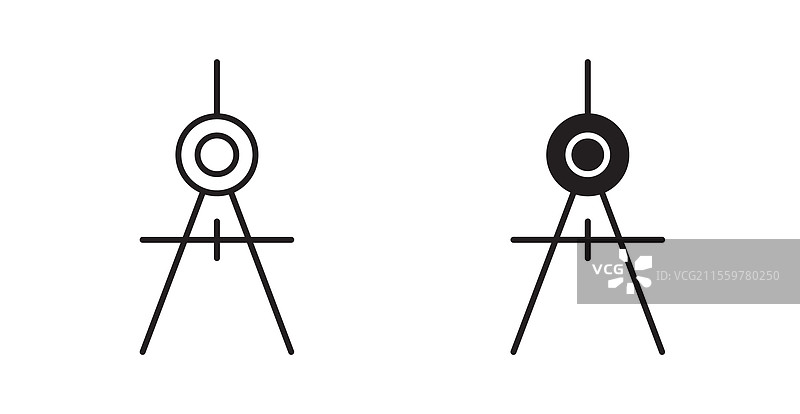 细线风格的制图工具图标集，用于网页设计图片素材