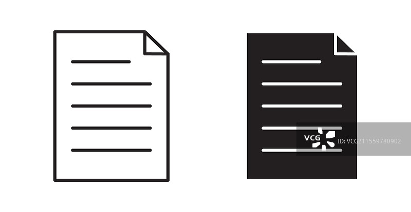 网页用细线风格的文件图标集图片素材