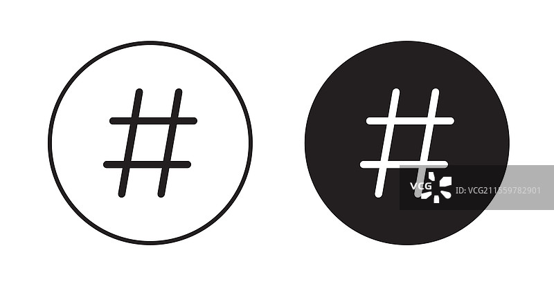 细线风格的网页标签图标集图片素材